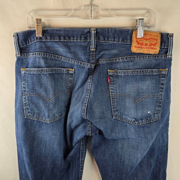 Levi's 514 Jeans Mens 36x30 Blue Denim Straight Fit Dark Wash Skater Normcore - Picture 6 of 11